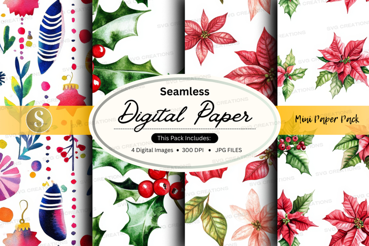 Christmas ornament digital paper