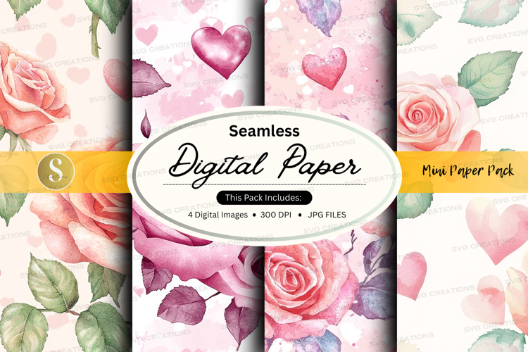 Seamless digital paper - romantic roses