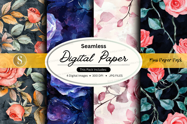 Seamless floral digital paper example image 1