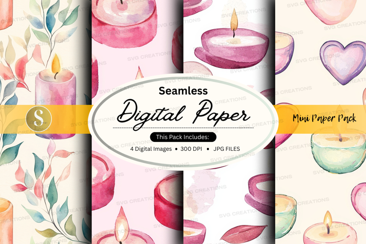 Seamless candles digital paper