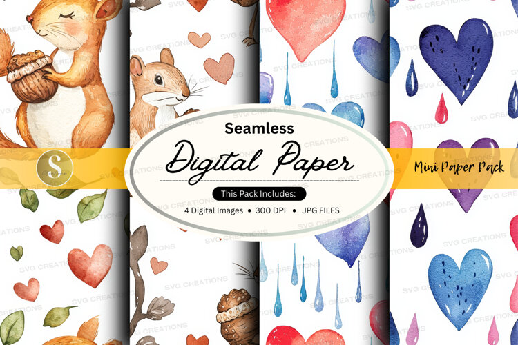 Whimsical forest animals digital paper example image 1