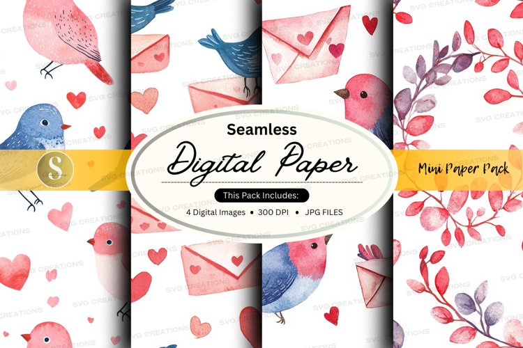 Love birds digital paper