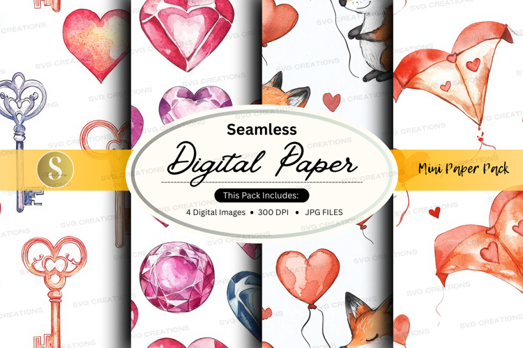 Love themed digital paper pack