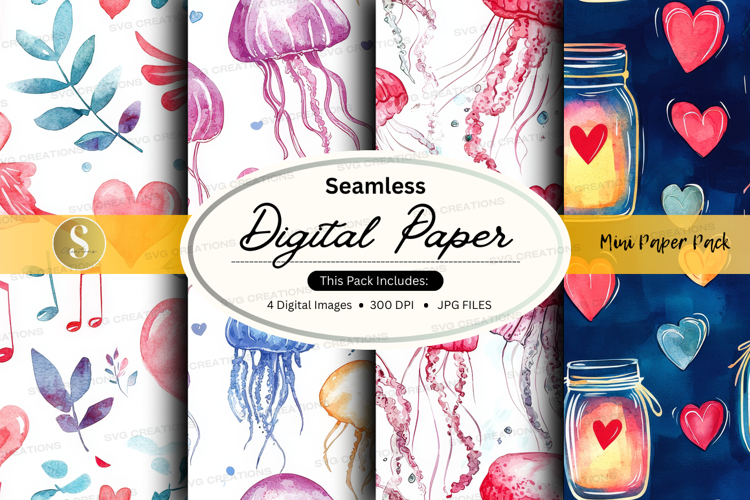 Seamless digital paper - mussel pattern pack digital paper