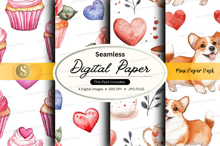 Valentine's day digital paper