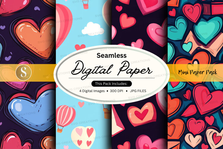 Seamless digital paper - heart pattern digital (6529068)