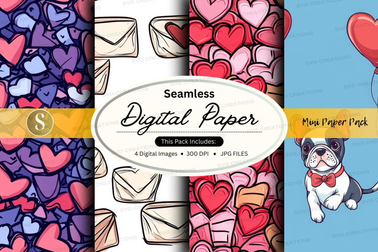 Valentine's day digital paper