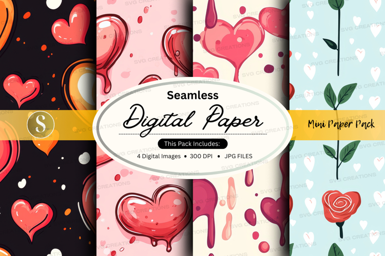 Seamless digital paper - love and hearts