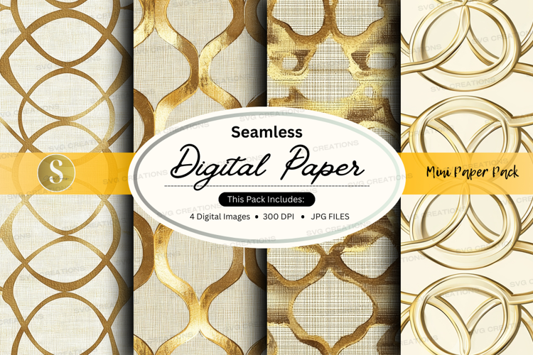 Seamless gold pattern digital paper