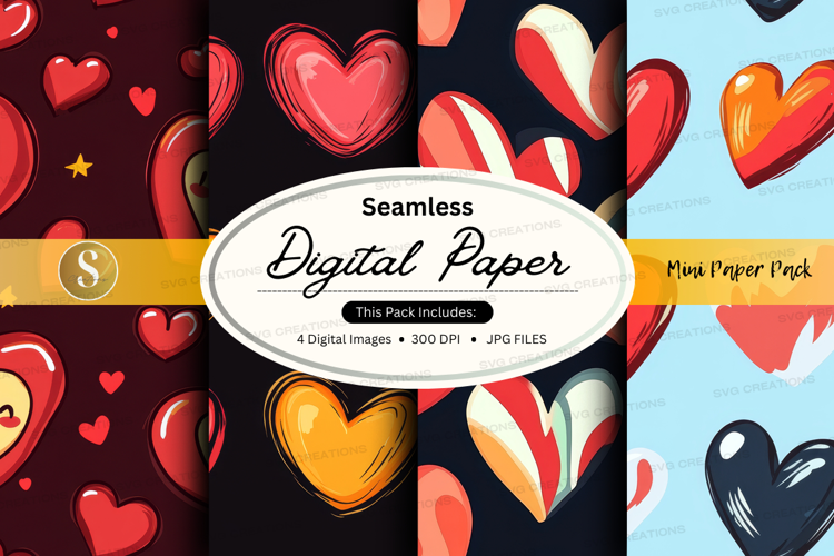 Seamless digital paper - hearts pattern