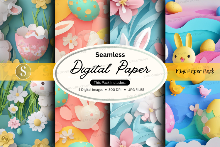 Seamless digital paper - easter bunny pack