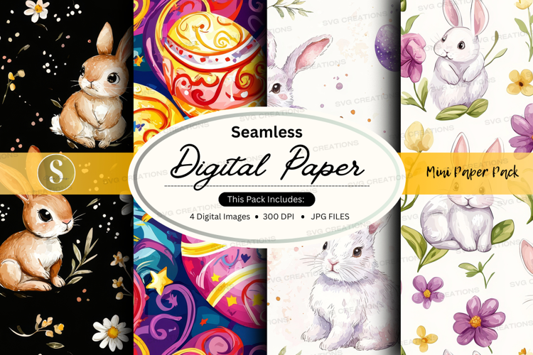 Seamless digital paper - bunny theme