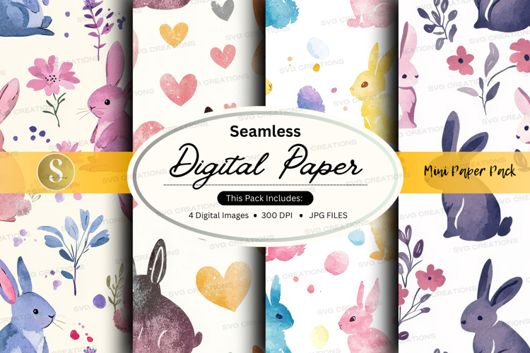Seamless digital paper - bunny pattern