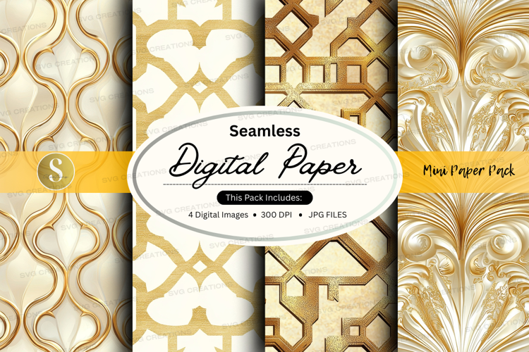 Seamless gold digital paper
