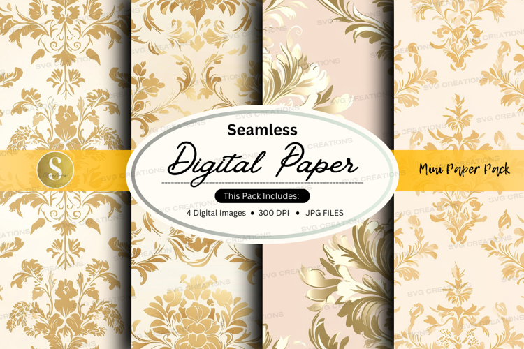 Seamless digital paper - vintage damask pattern