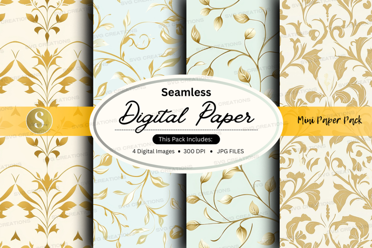 Seamless digital paper - elegant floral designs