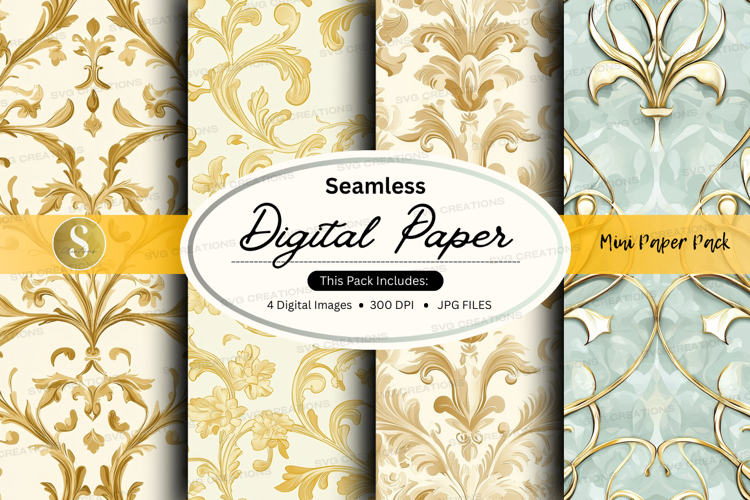 Seamless digital paper - elegant floral designs digital pape