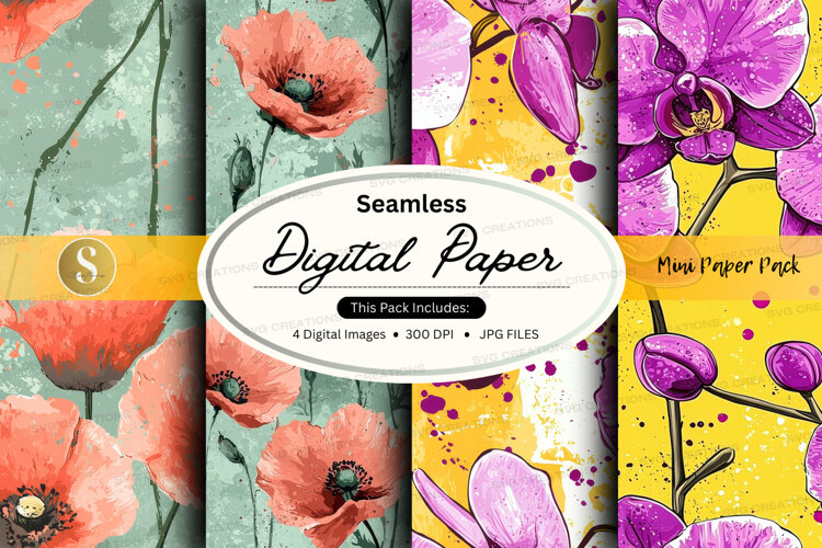 Seamless digital paper - floral pack