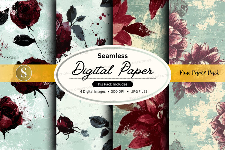 Seamless floral digital paper example image 1
