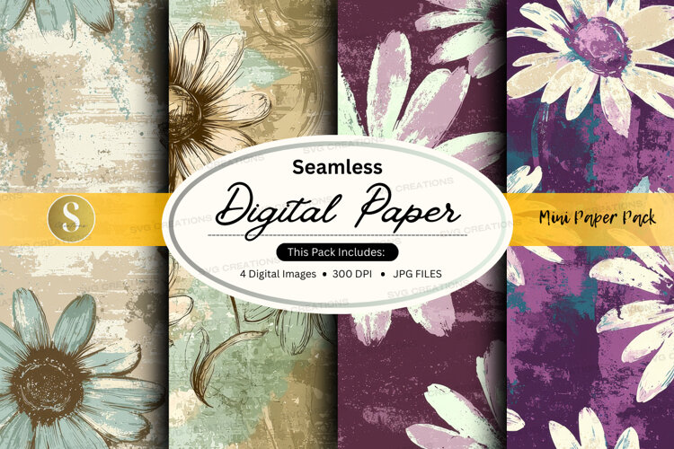 Seamless digital paper - daisy pattern example image 1