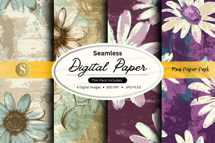 Seamless digital paper - daisy pattern