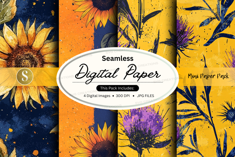 Sunflower Seamless Pattern Image 4