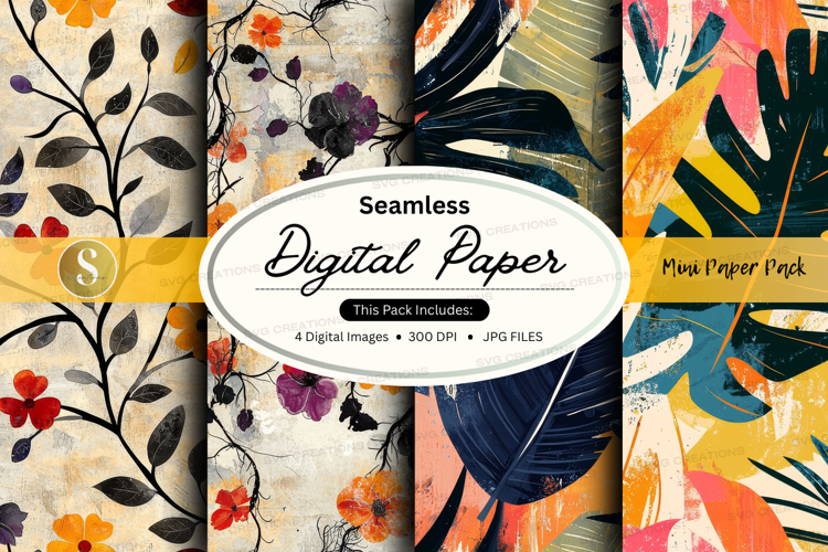 Seamless tropical digital paper