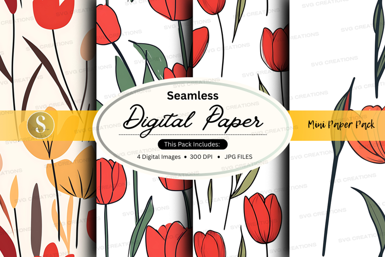 Seamless tulip digital paper