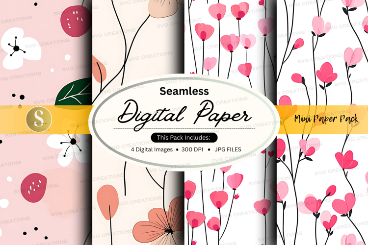 Seamless digital paper - floral designs