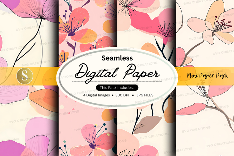 Seamless floral digital paper pack (6511578)