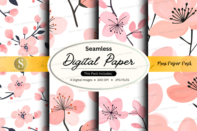 Seamless digital paper - blossom pattern digital paper