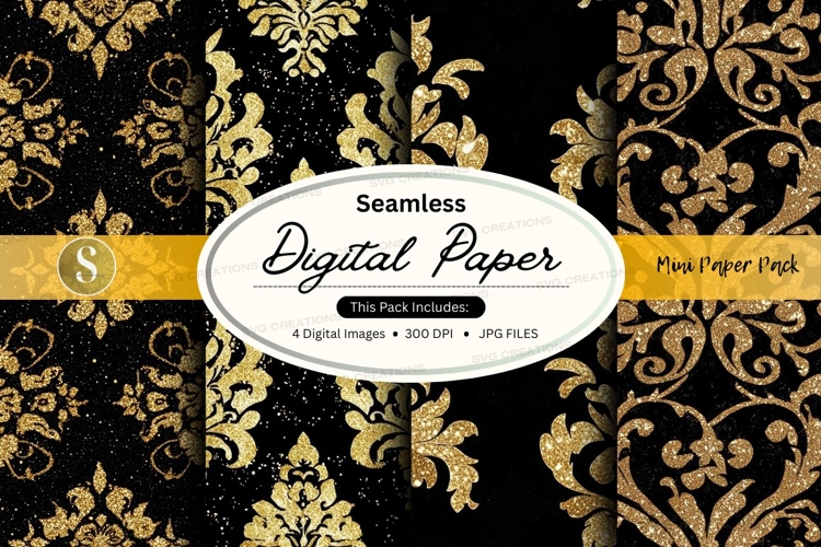 Elegant black and gold seamless pattern