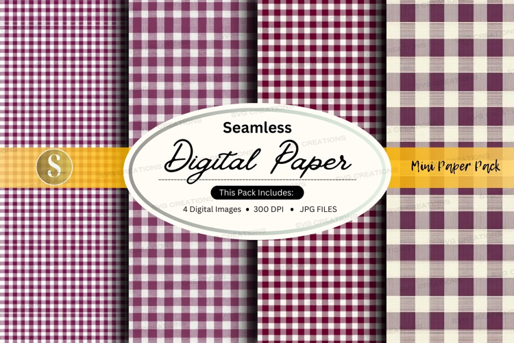 Vintage red and white plaid pattern