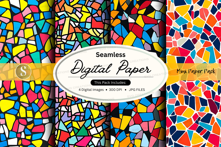 Seamless mosaic digital paper