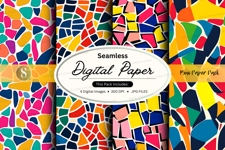 Seamless mosaic digital paper