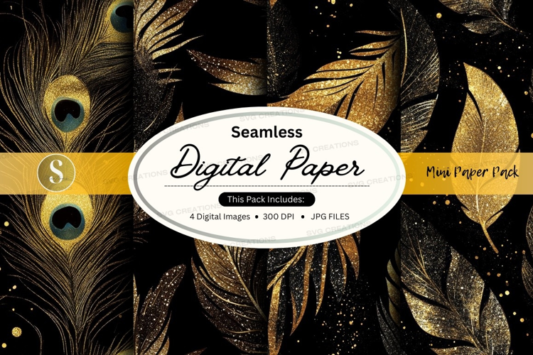 Elegant peacock feather seamless pattern