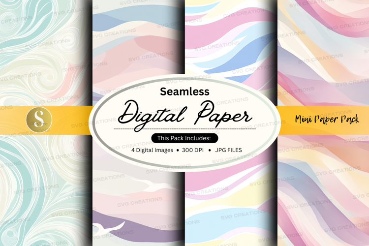 Seamless digital paper - pastel swirls
