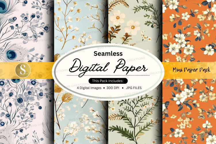 Seamless floral digital paper pack (6512333)
