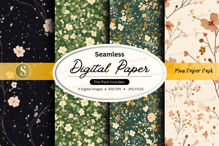 Seamless digital paper - floral pattern pack