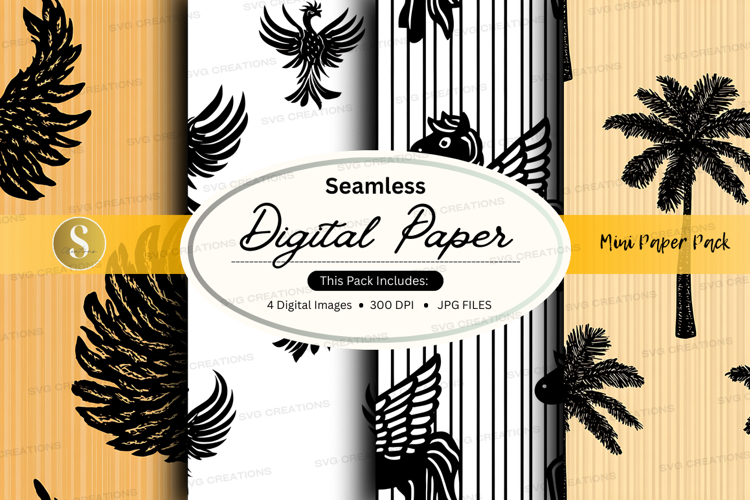 Seamless tropical digital paper