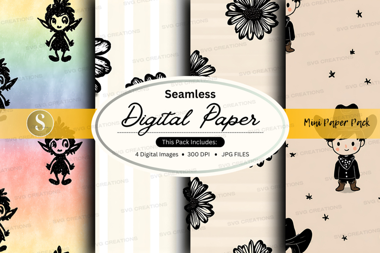 Seamless digital paper pack - magical theme digital paper