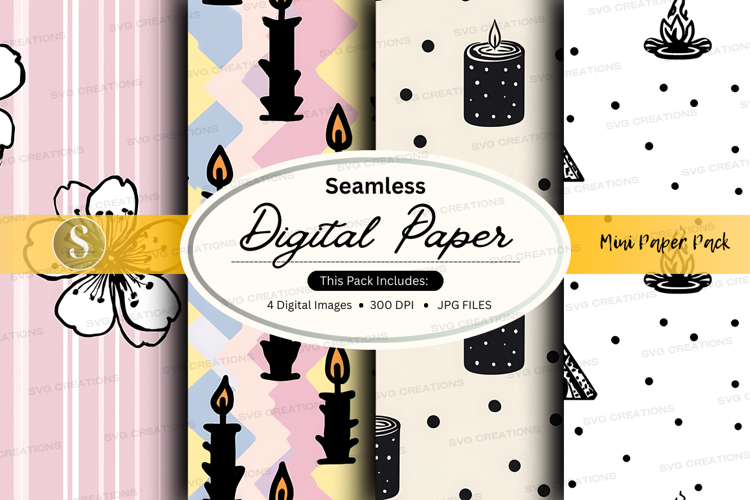 Seamless candles digital paper