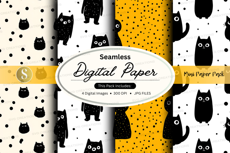 Seamless digital paper - cat pattern