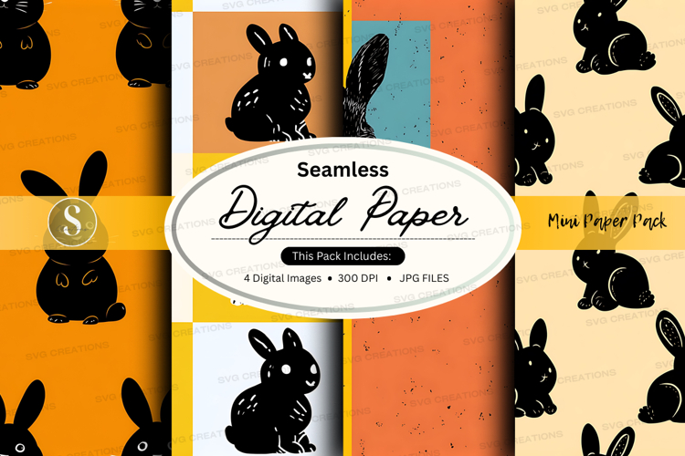 Seamless digital paper - bunny theme digital paper