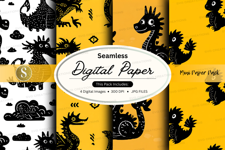 Seamless dinosaur digital paper