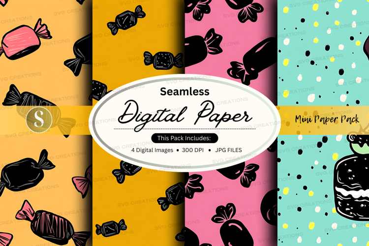 Seamless digital paper - candy theme