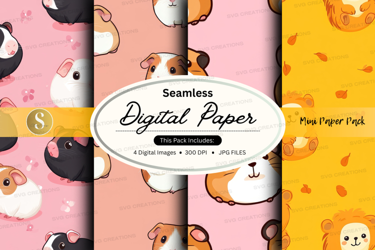 Seamless digital paper - cute animals