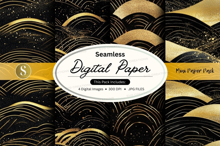 Seamless pattern: golden waves