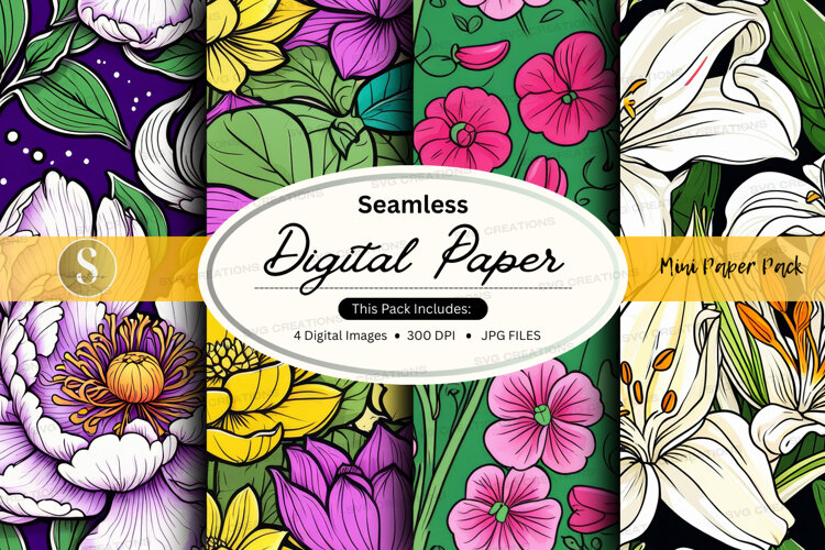 Seamless floral digital paper example image 1
