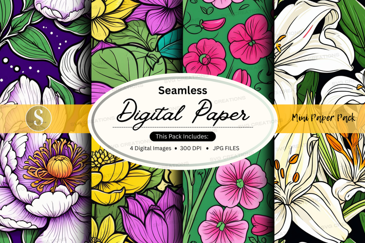Seamless floral digital paper
